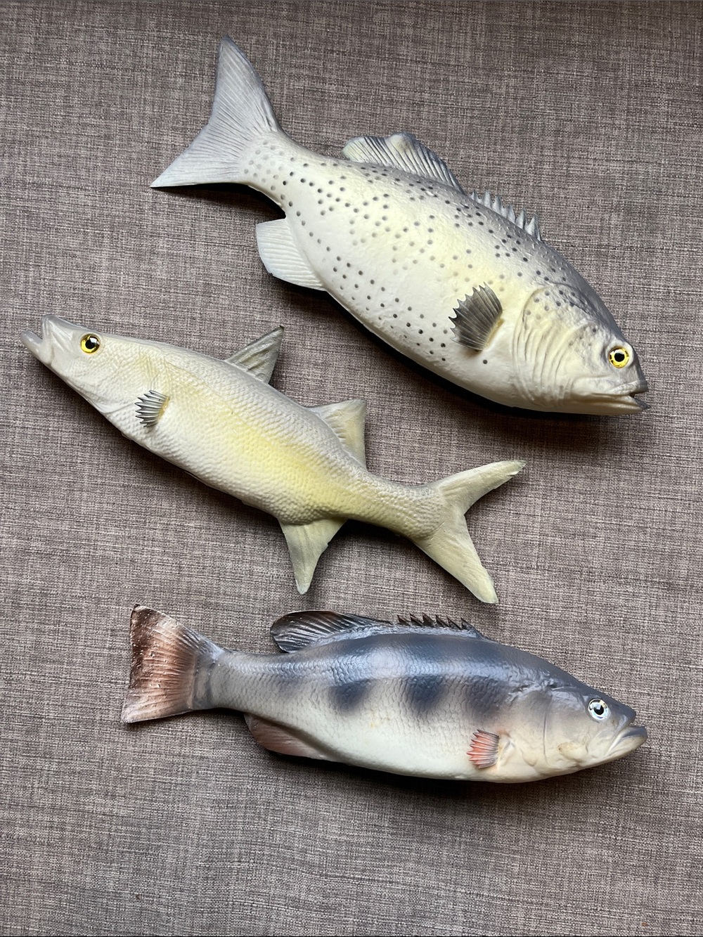 3 Fake Faux Realistic Fish Prop Toys